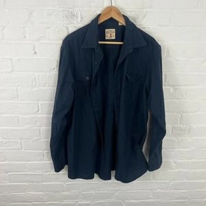 Redhead Men's Classic Fit Button Down Shirts Long Sleeve Navy Blue Size XL